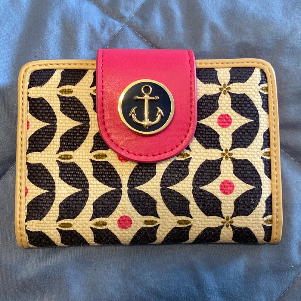 Pink and navy Spartina wallet